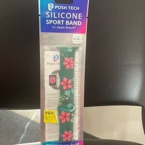 Green Floral Silicone Sport Band for Apple Watch